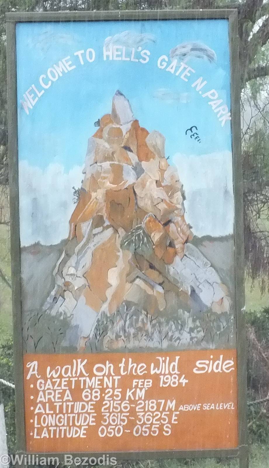 Entrance Sign - Hell's Gate National Park
