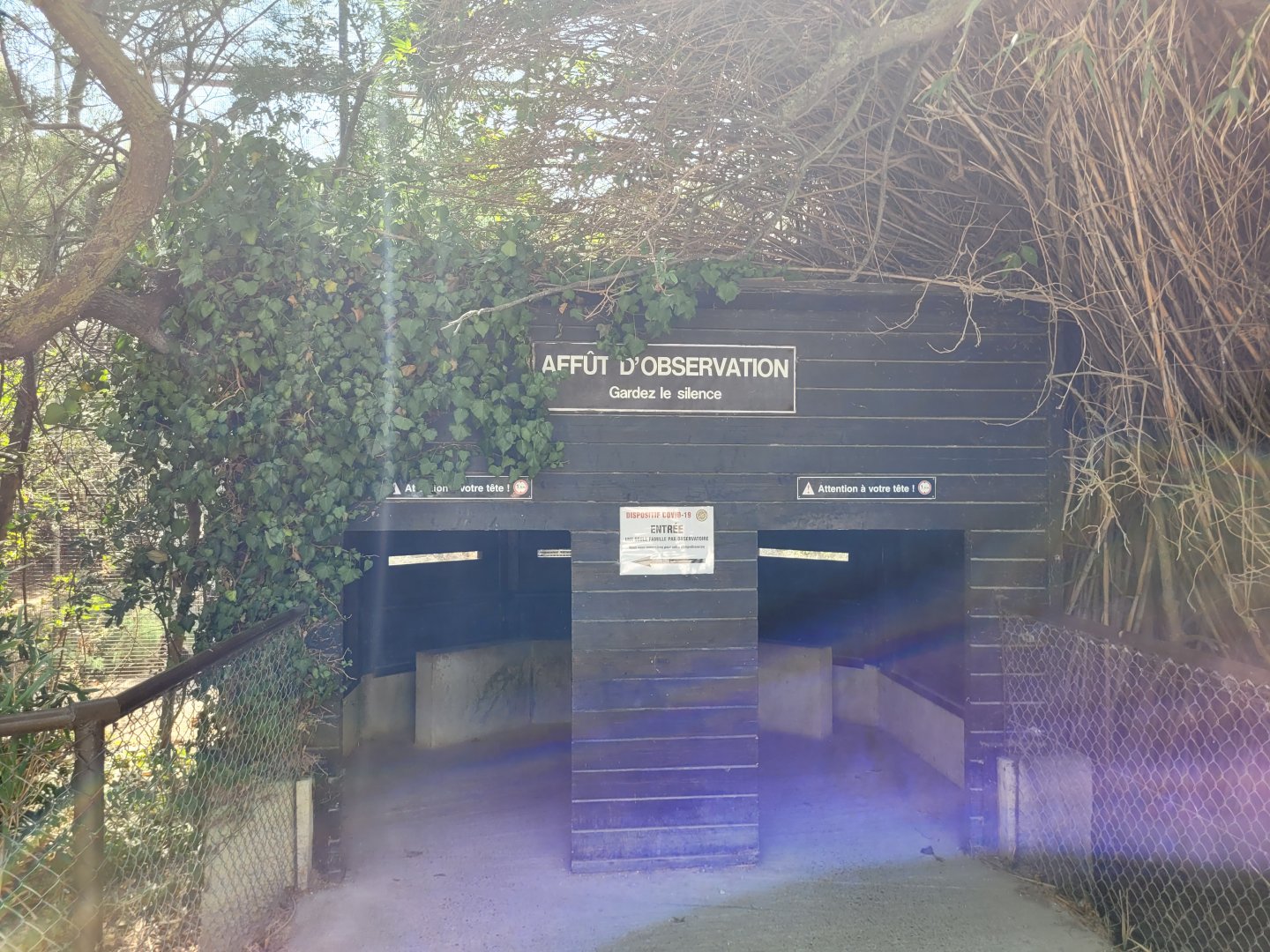 Entrance to a breeding aviary -Réserve Africaine de Sigean (2022)