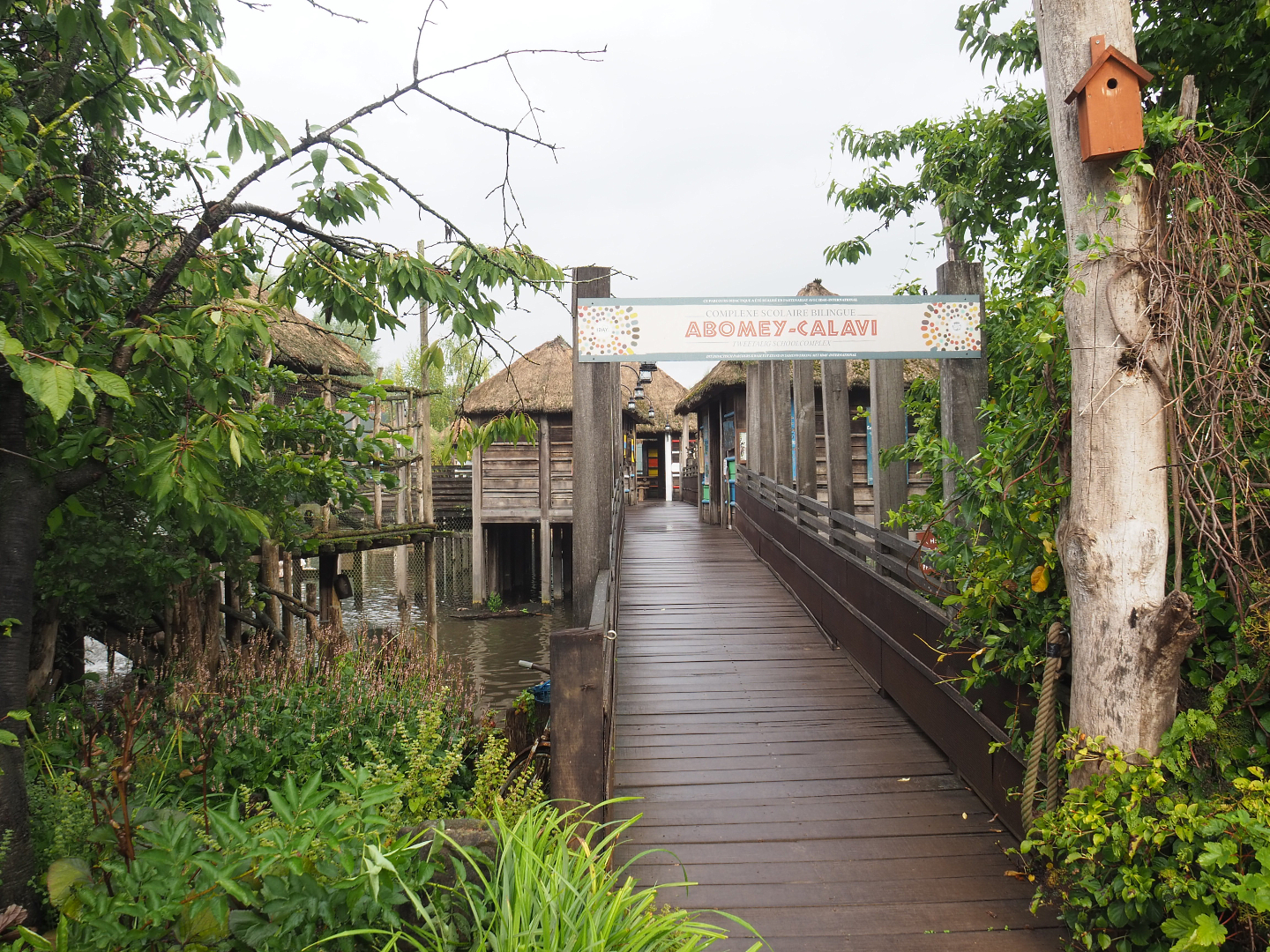 Entrance to African stilt village inspired by Ganvié in Benin, 2022-09-14