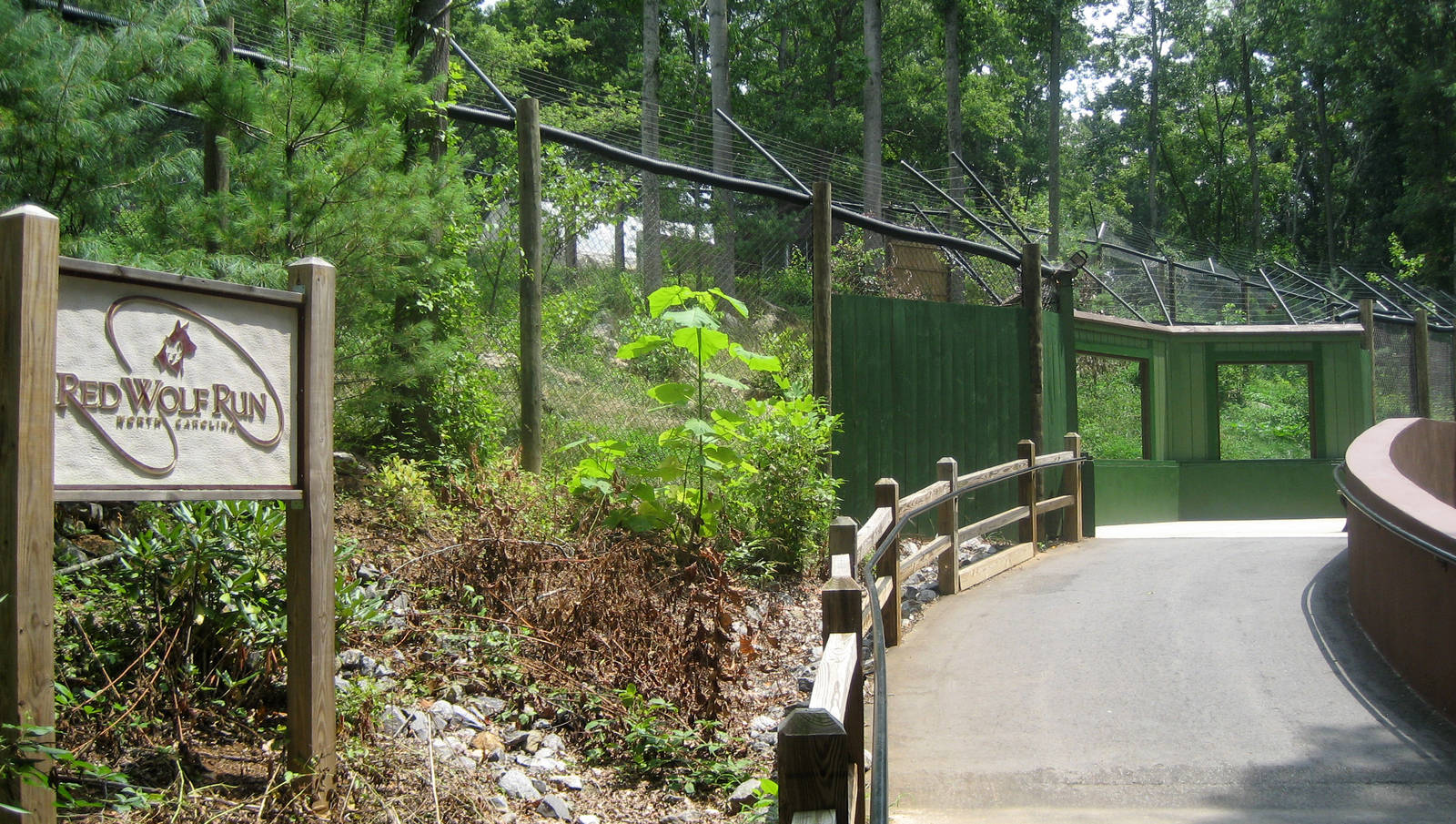 entrance to red wolf exhibit