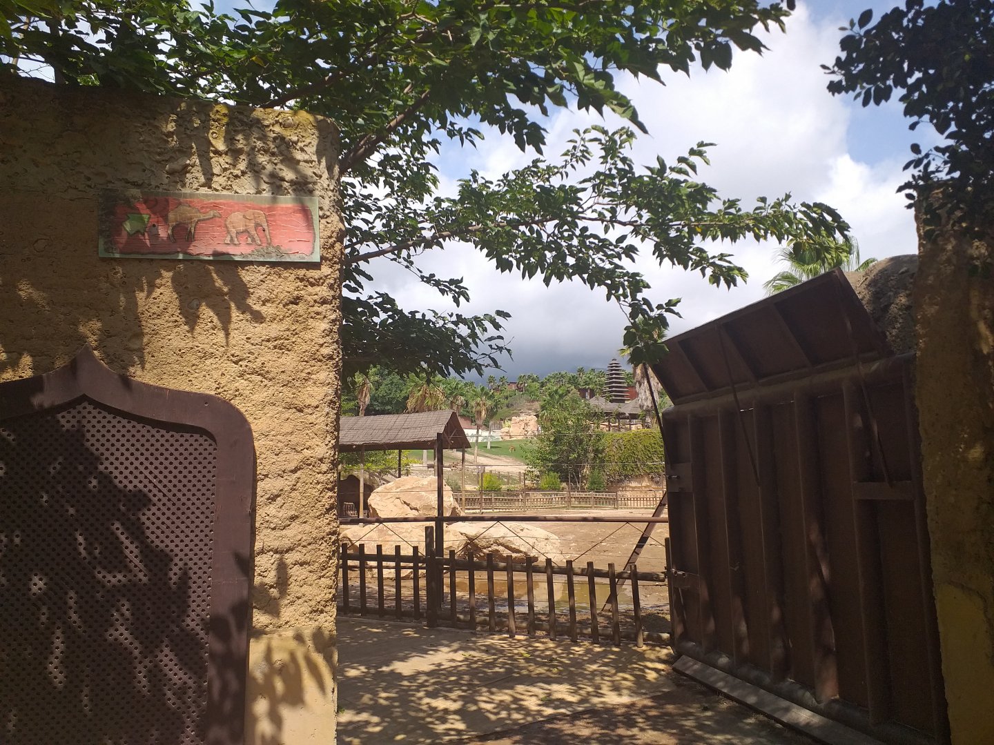 Entrance to the elephant and hoofstock paddocks -TerraNatura Benidorm (2021)