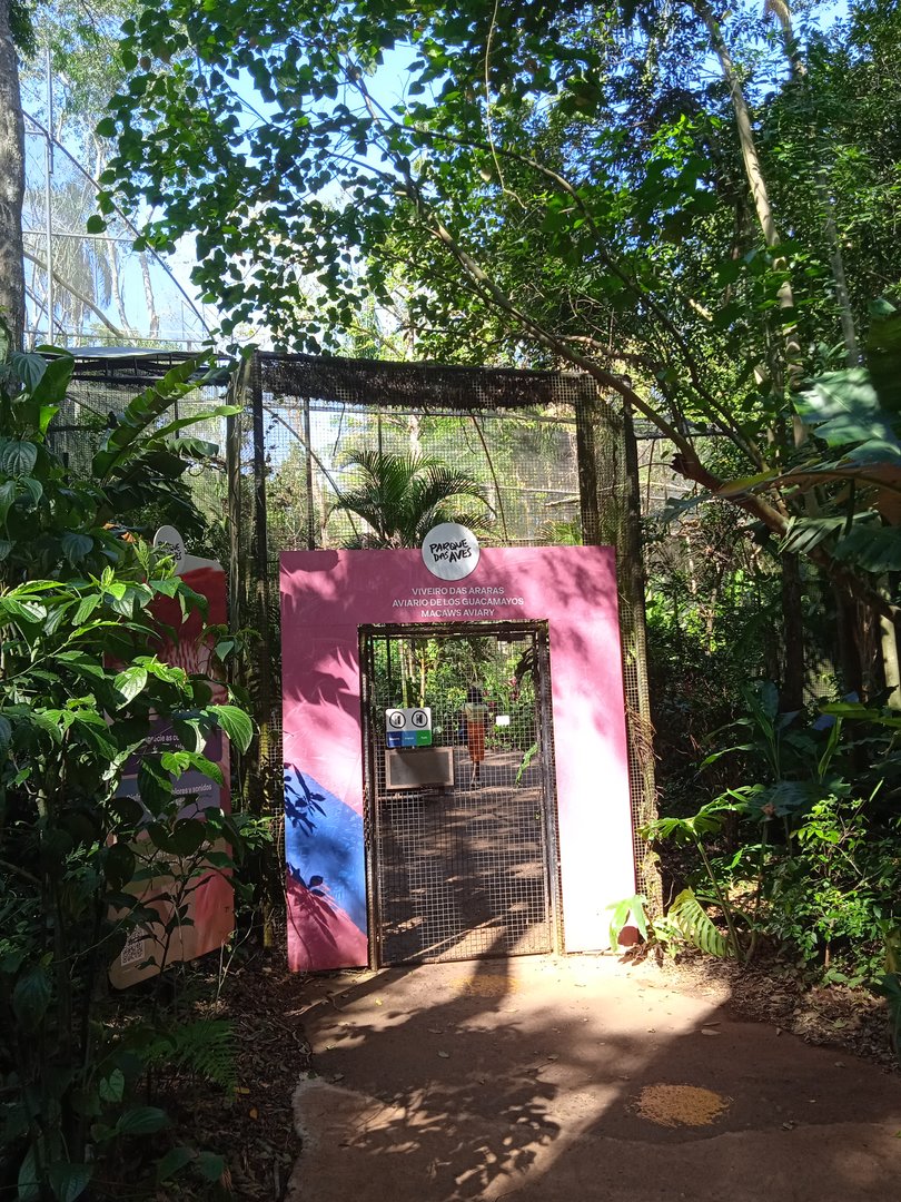 Entrance to the macaw aviairy
