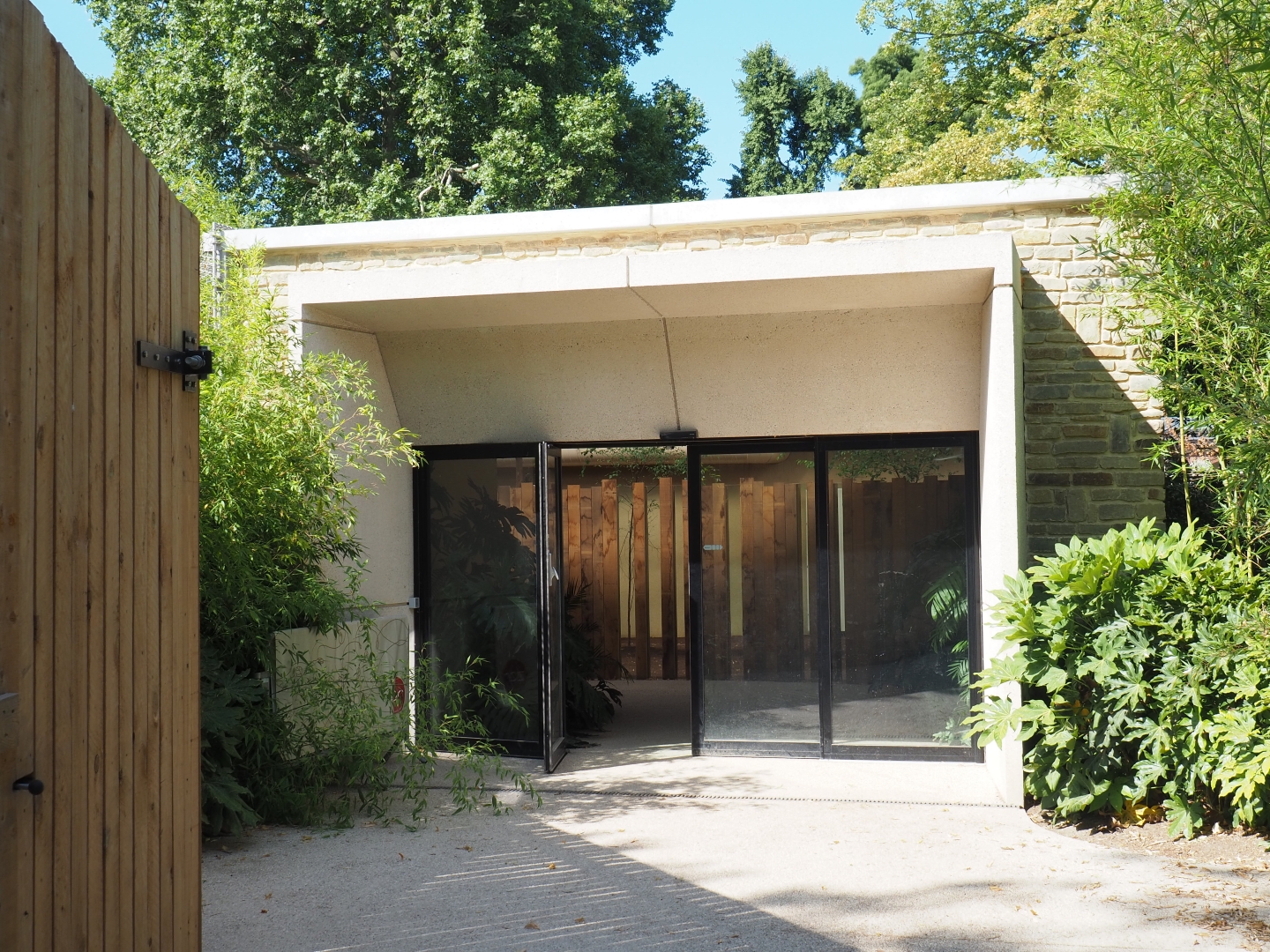 Entrance to the okapi greenhouse and the Ape House