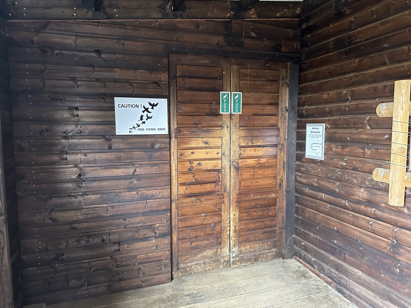 Entrance to the Outback Aviary at Hamerton Zoo Park (October 2023)