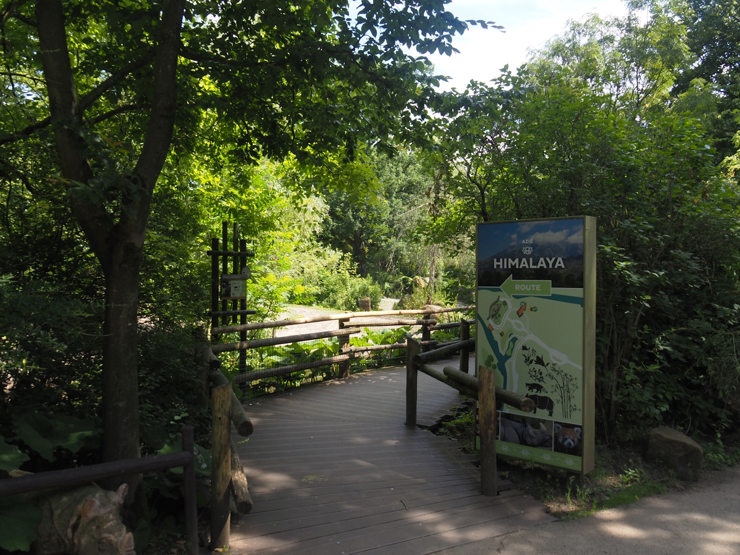Entrance to the viewing boardwalk for the Indian rhinoceros exhibit, 2024-06-30