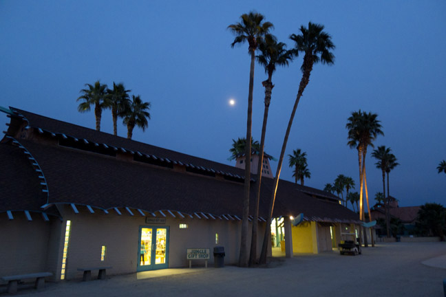 entrance under moonlight