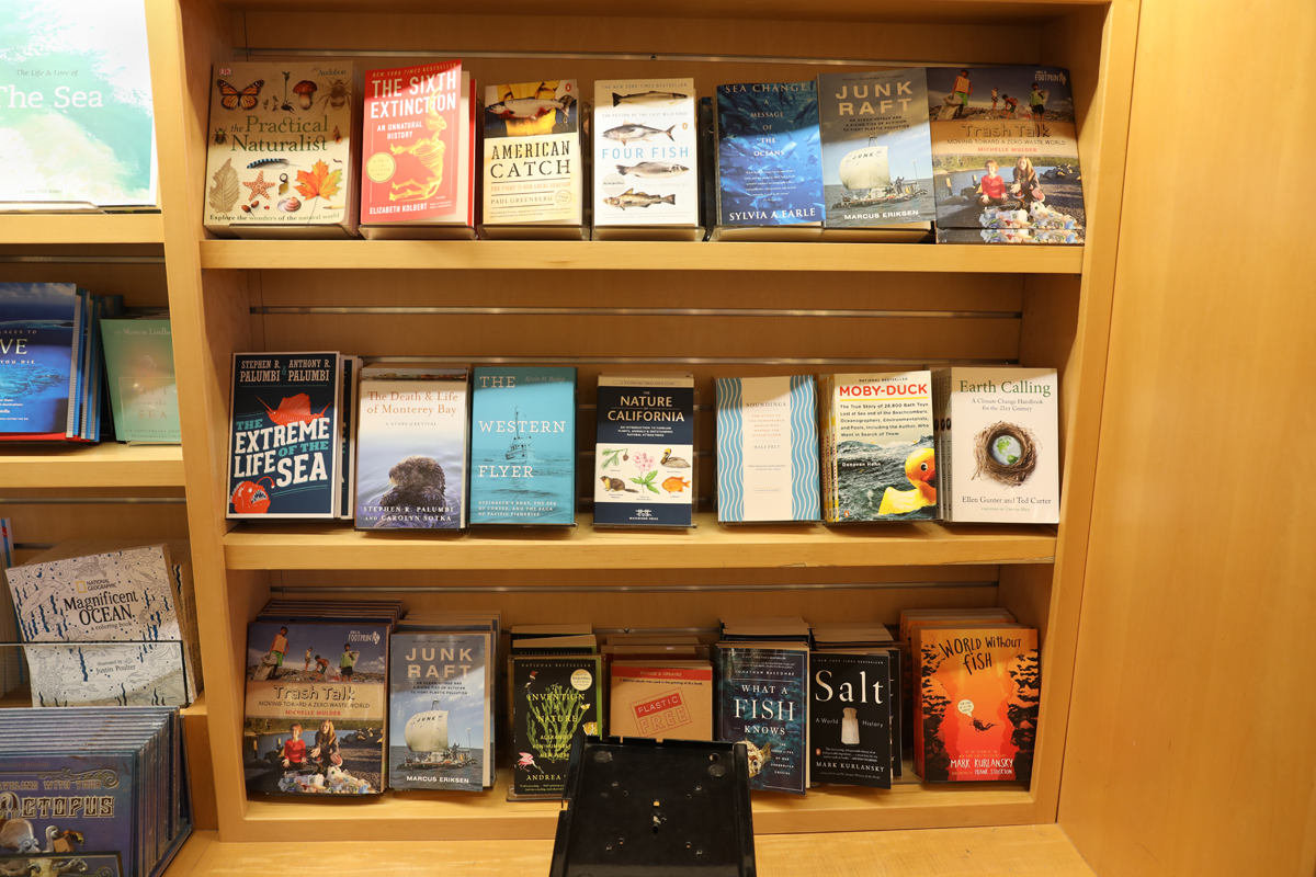 environmental books in gift shop
