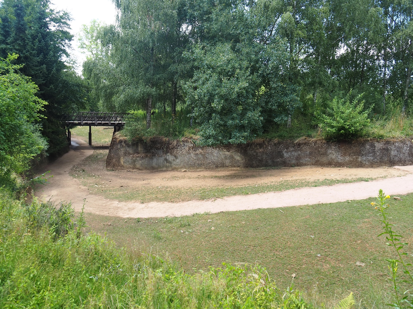 Eurasian forest reindeer exhibit - Connection between wolverine-side and pampas-side parts, 2022-08-20