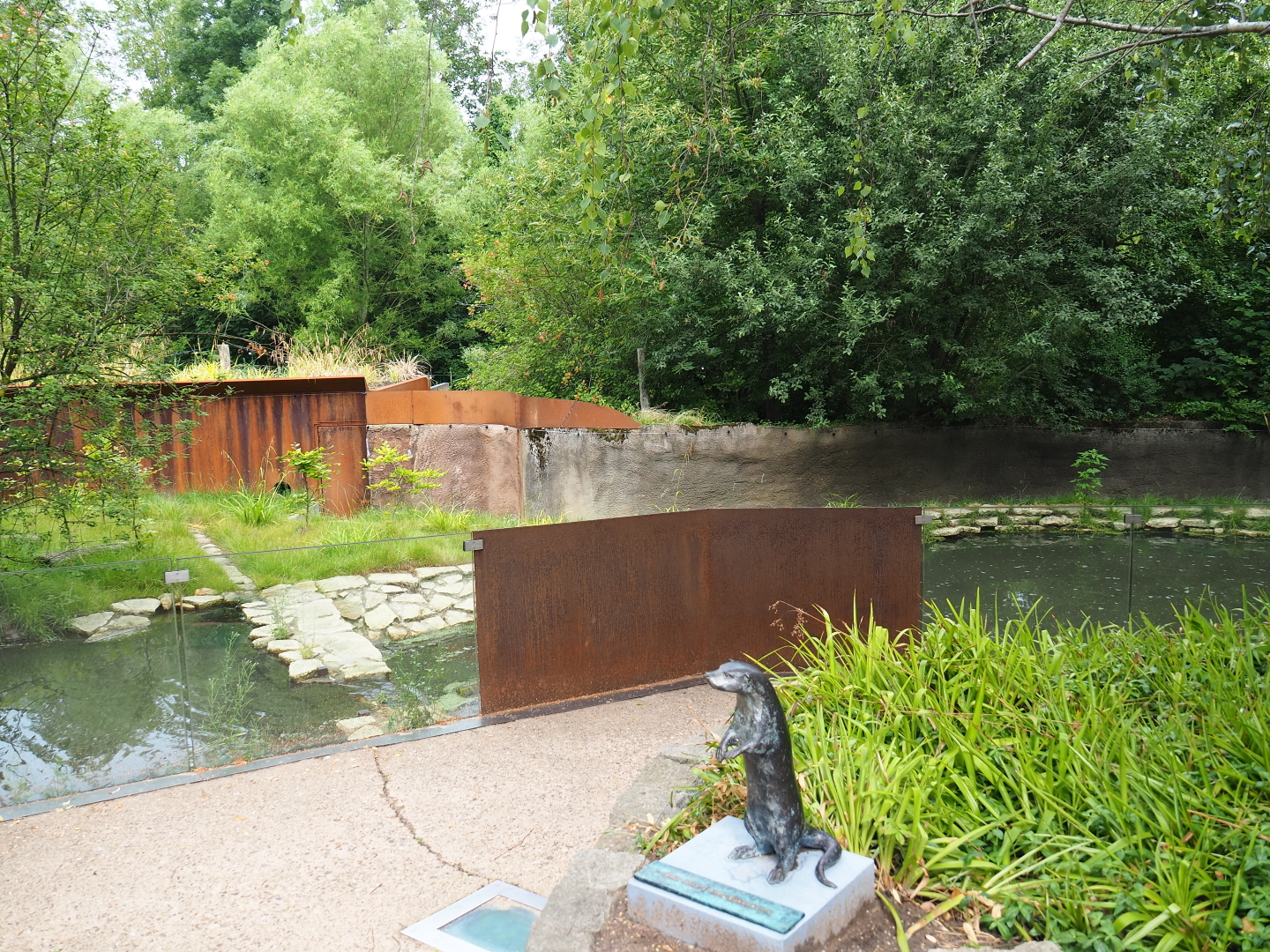 Eurasian otter exhibit and viewing area, 2019-07-21
