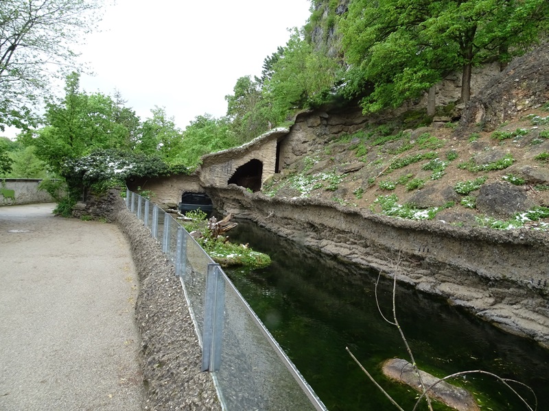 European otter enclosure with chamois enclosure in the back