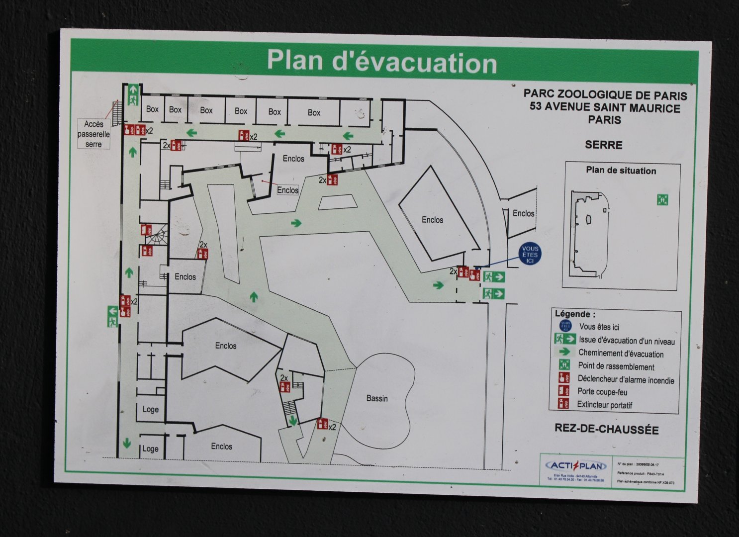Evacuation plan Tropical Hall