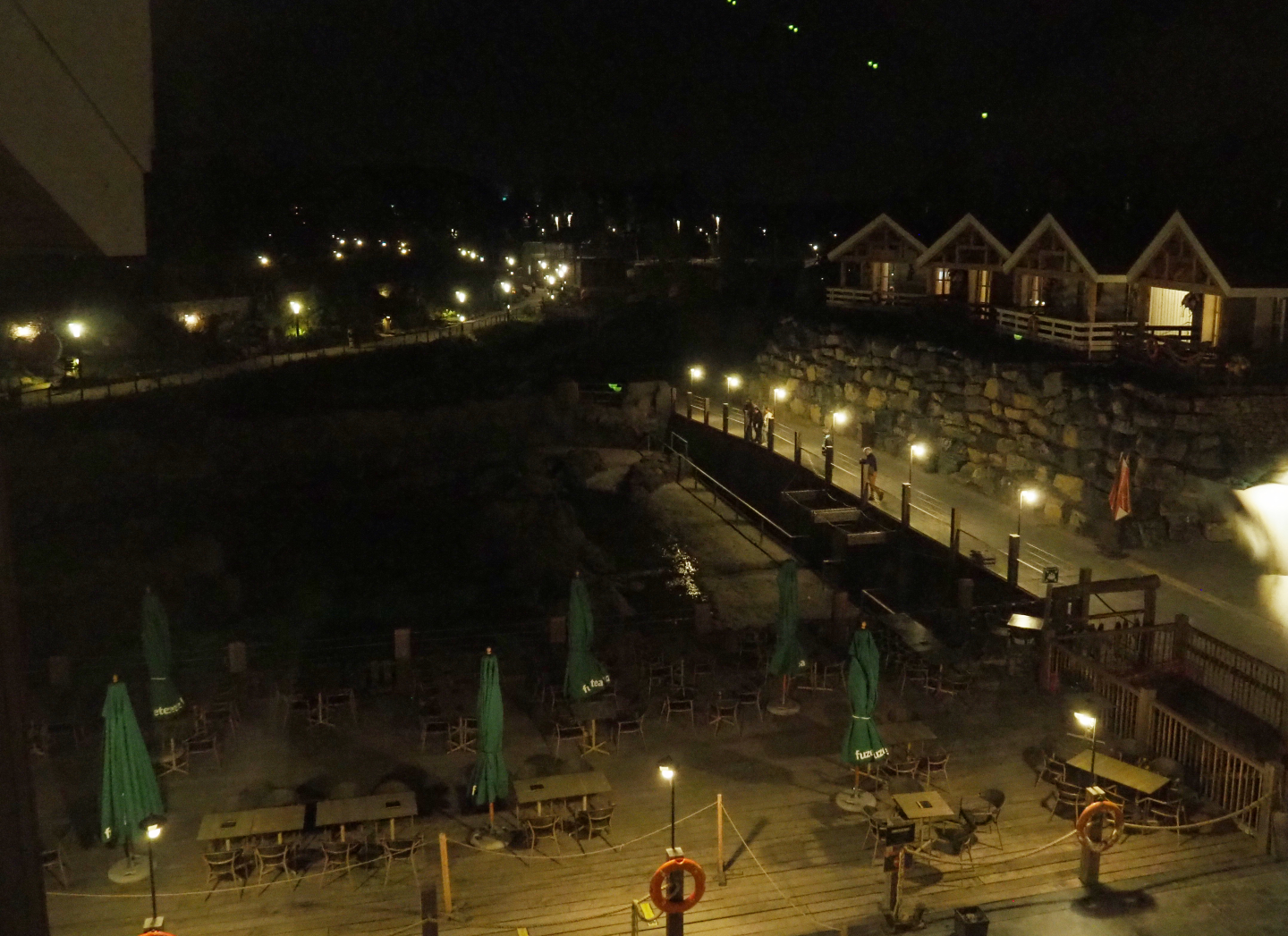 Evening in The Last Frontier - Steller's sea lion exhibit seen from room in The Paddling Bear Hotel, 2020-09-02