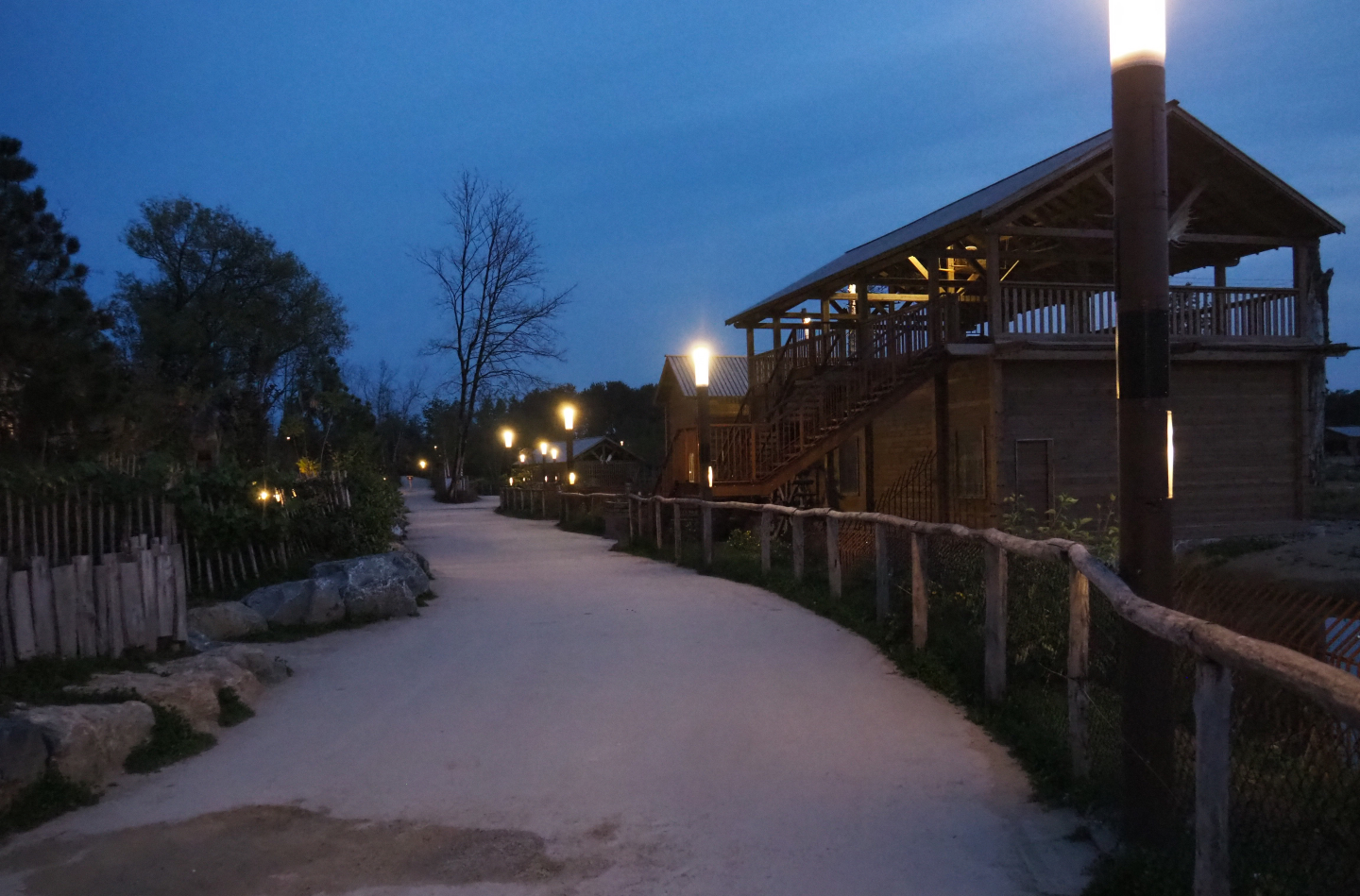 Evening in The Last Frontier - Walkway and American black bear holding building, 2020-09-02
