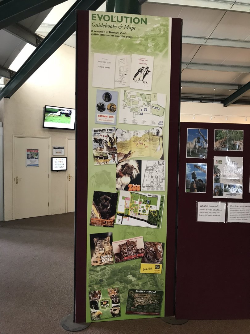 Evolution of Guidebooks display inside Giraffe House 100818