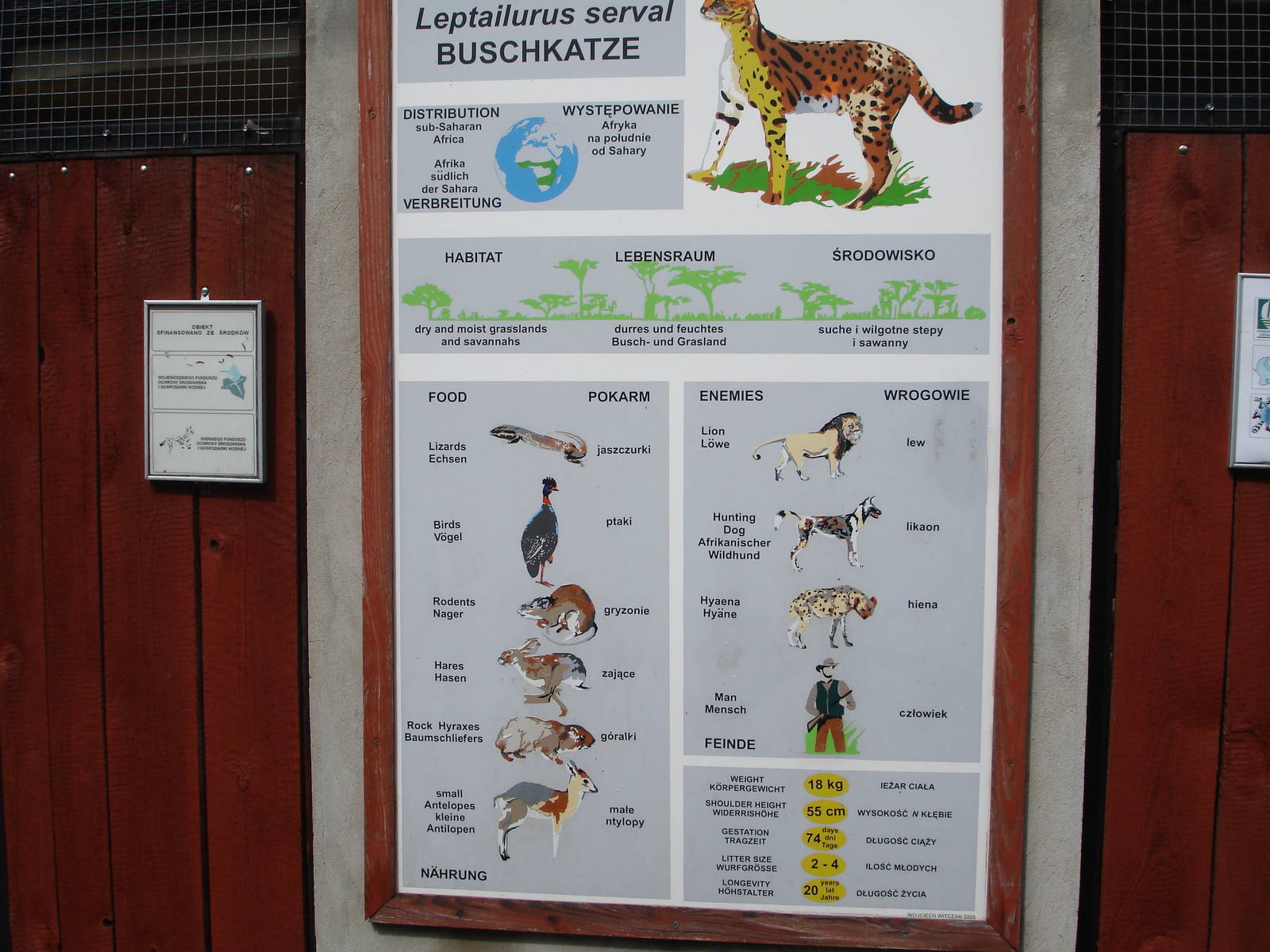 Example of information signage at Lodz Zoo