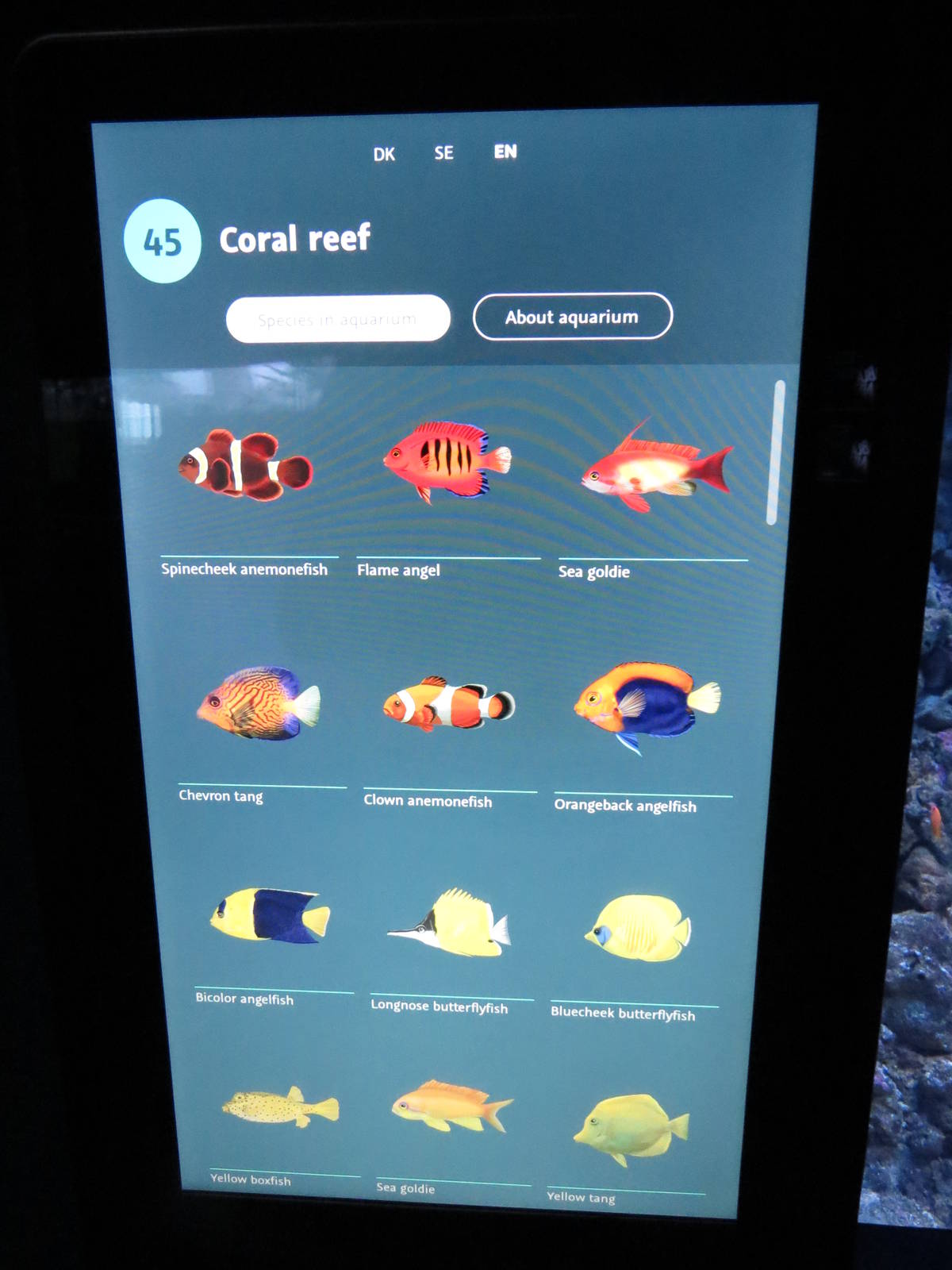 Example of interactive information panel, June 2015.
