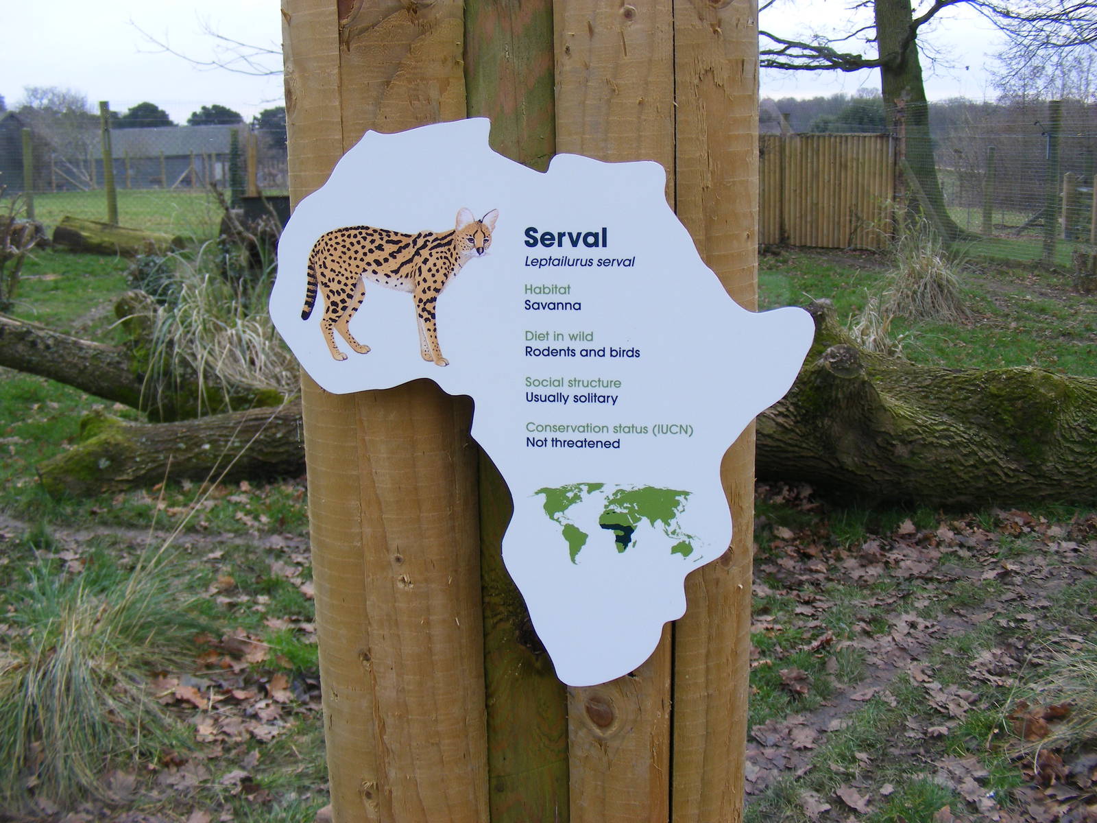 Example of new signage at Marwell Wildlife, 23 January 2011