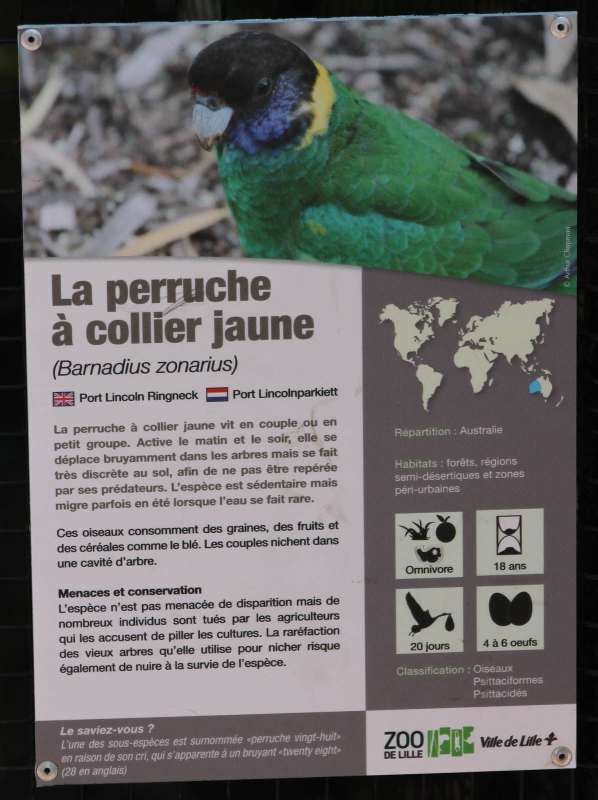 Example of sign at Lille Zoo