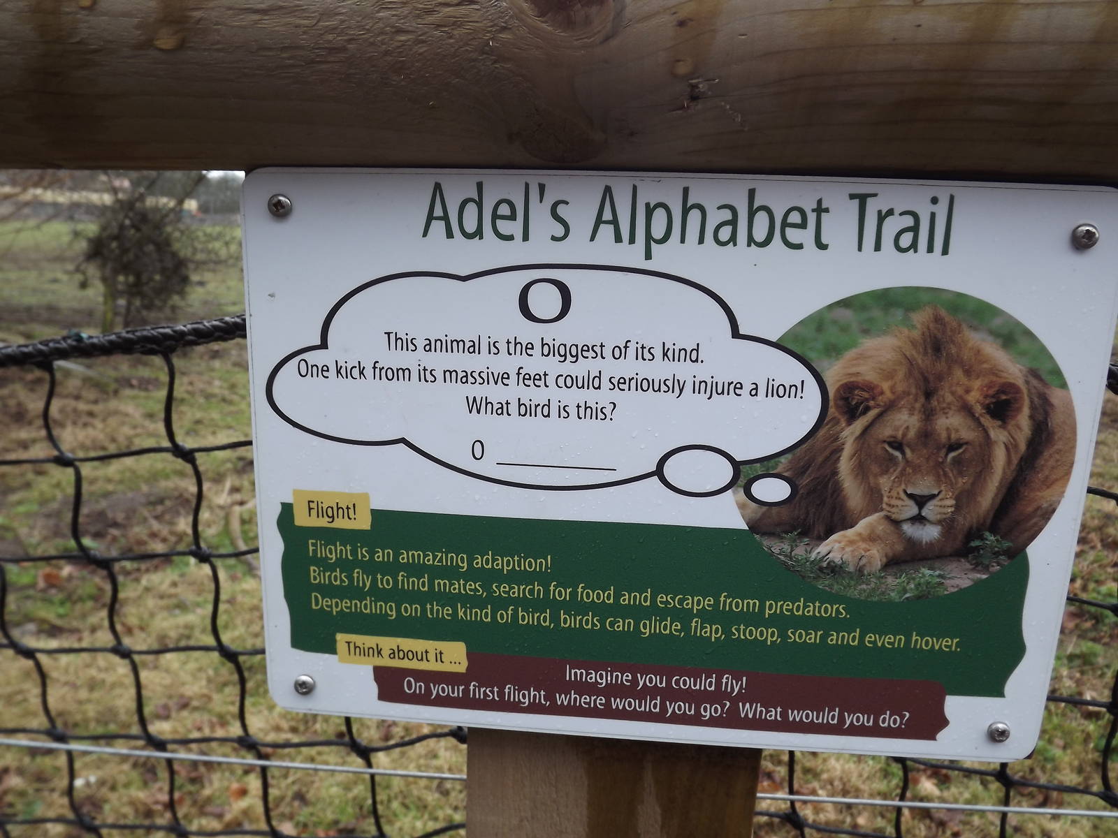 Example of signage at Yorkshire Wildlife Park 18/02/12