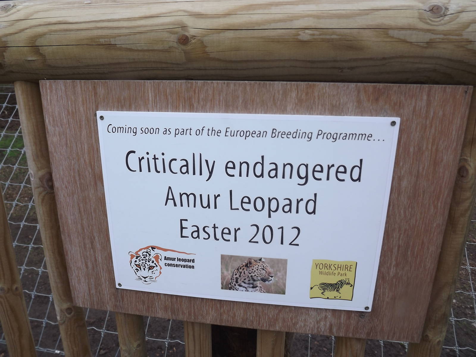 Example of signage at Yorkshire Wildlife Park 18/02/12