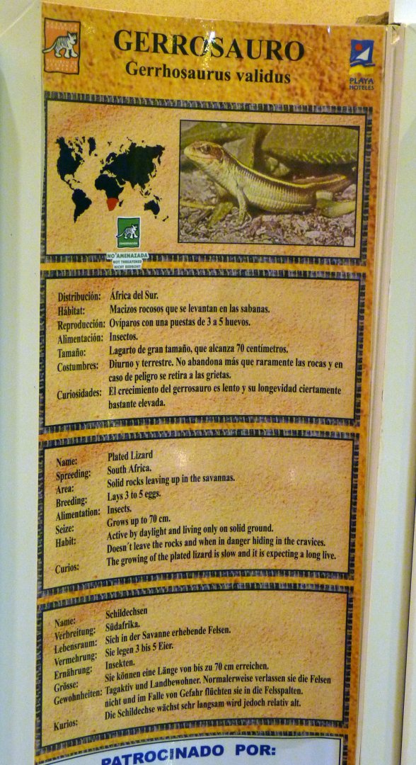 Example of signage in reptile house