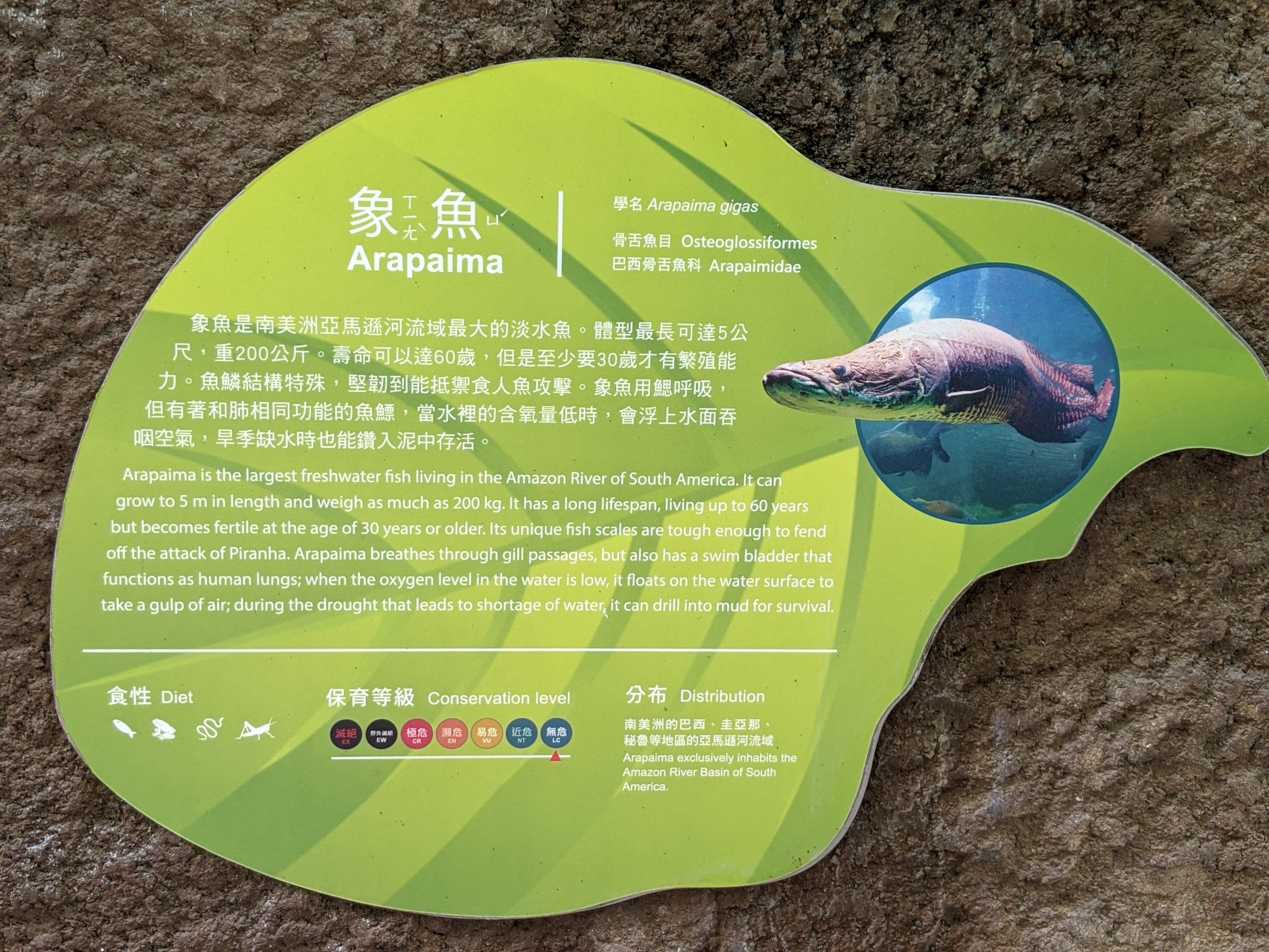 Example of signage in the Pangolin Dome