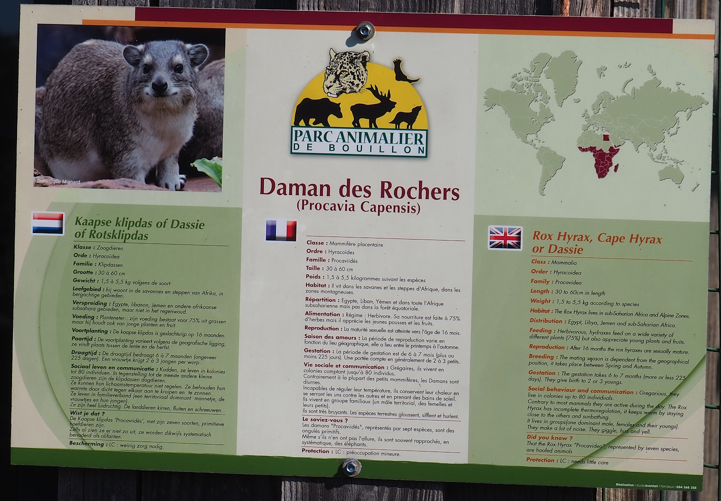 Example of signage - Rock hyrax sign, 2023-06-24