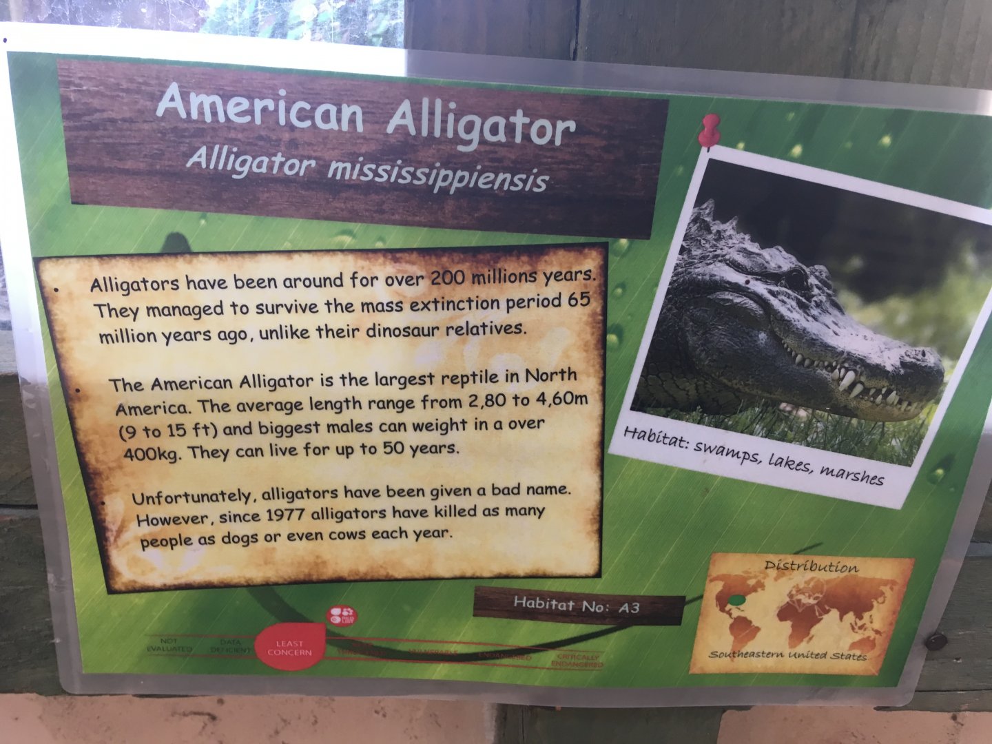 Example of signage style at Reptile Village Conservation Zoo