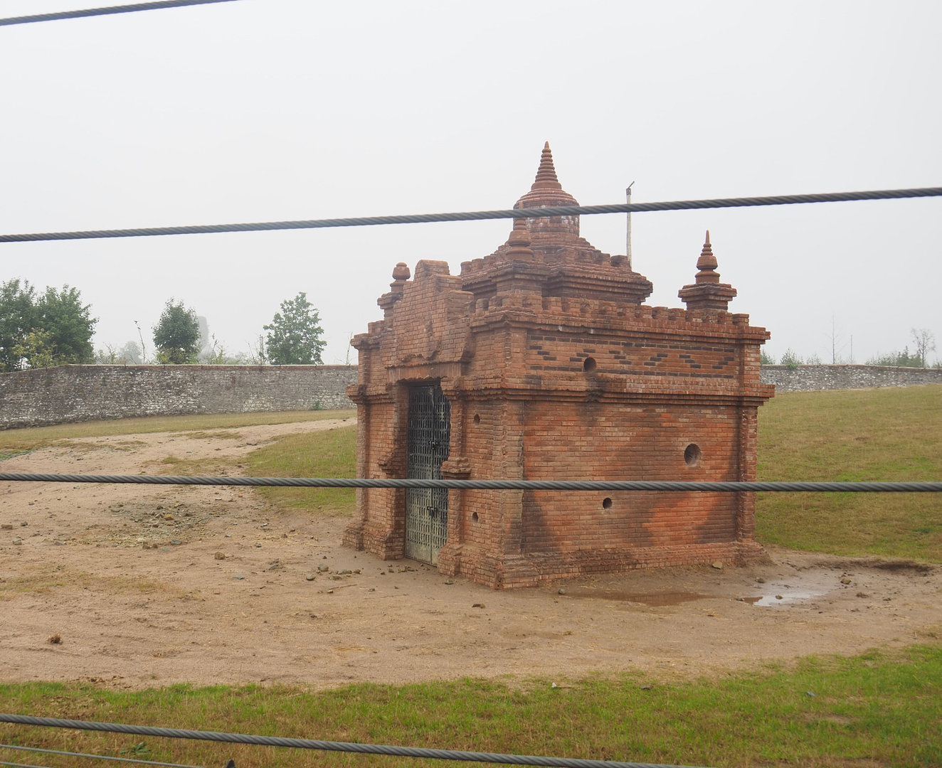 Examples of Stupas with Asian elephant enrichment, seen from the train, 2022-09-14