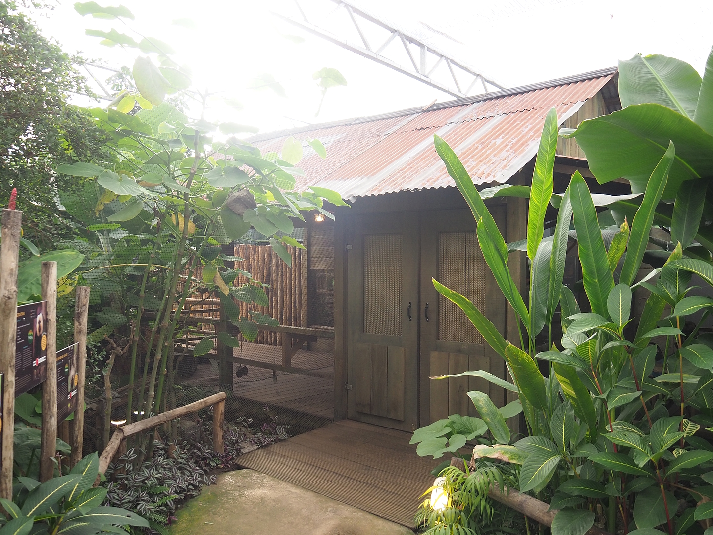 Exit of monkey and sloth walk-through and access to terrarium area, 2022-10-09