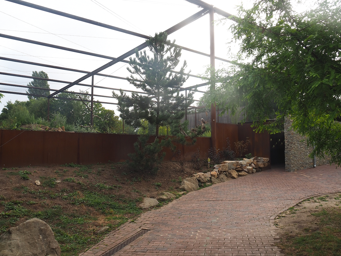 Exterior of reconstructed Taiga aviary, 2022-08-20