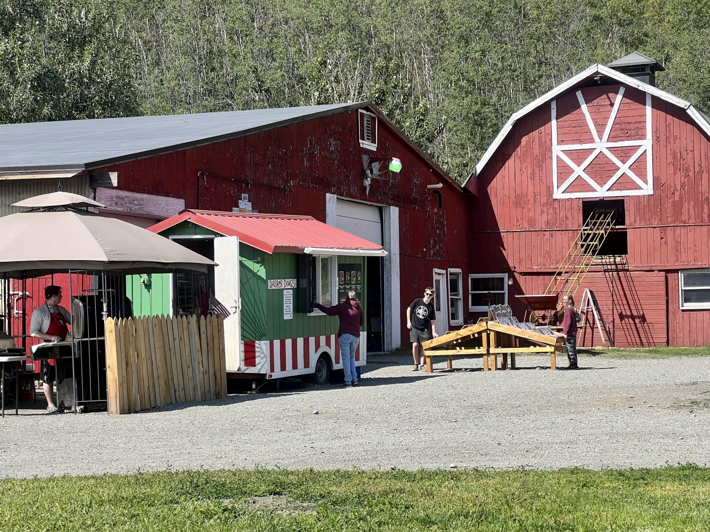 Farm Buildings now housing coffee shop and classroom space.