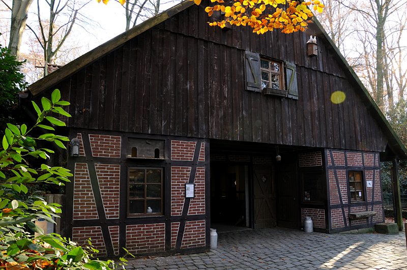 Farm house inside childrens zoo at Dortmund