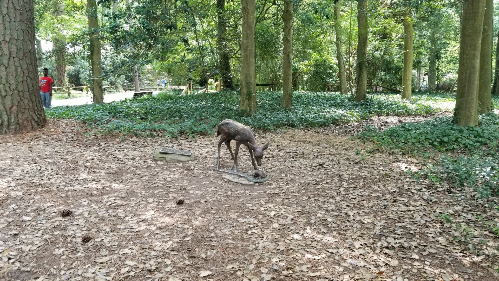 Fawn and turtle statue