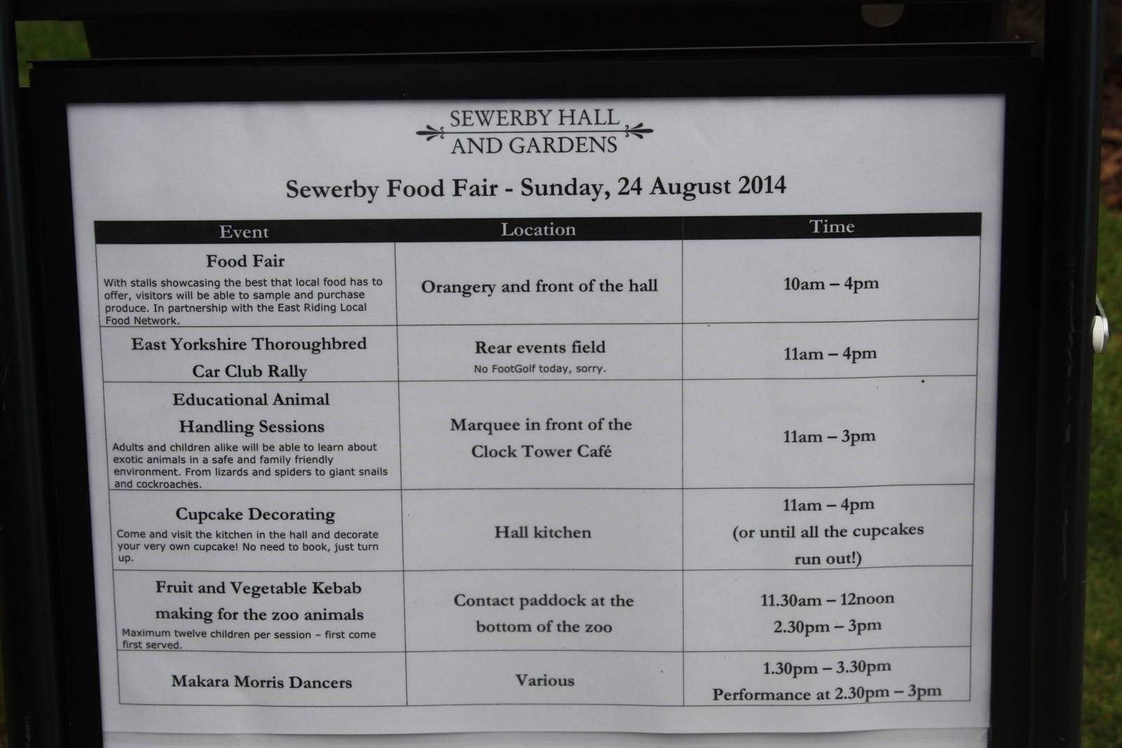 Featuring a zoo element, signage 23rd August 2014