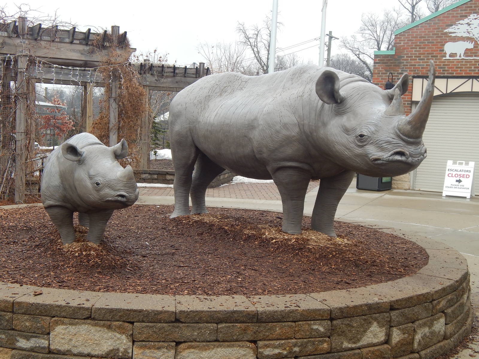 Feb. 2014 - First Entrance - Black Rhinoceros Statues