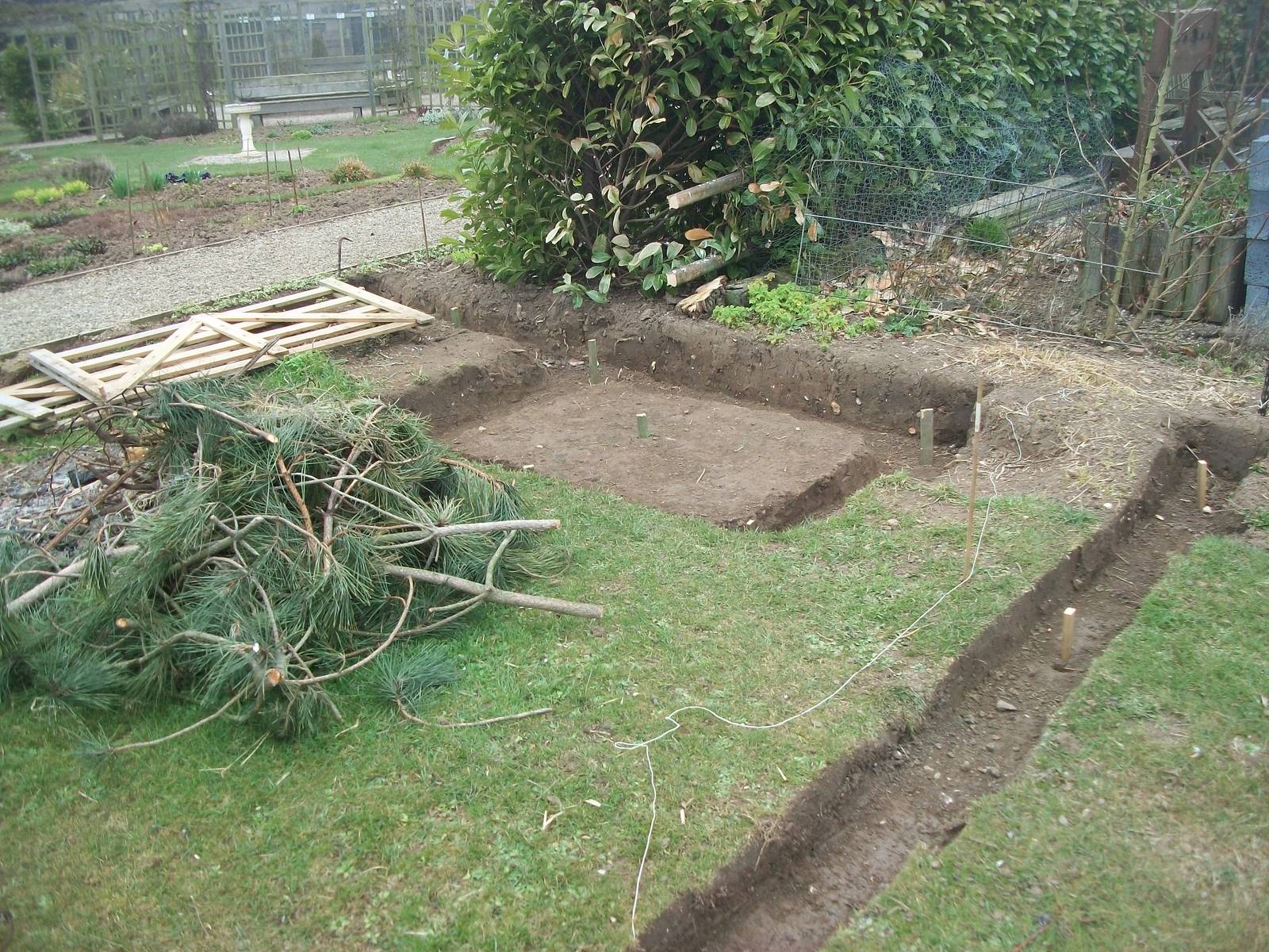 Filey Bird Garden and Animal Park, footings for Parrot aviary 12th April 20
