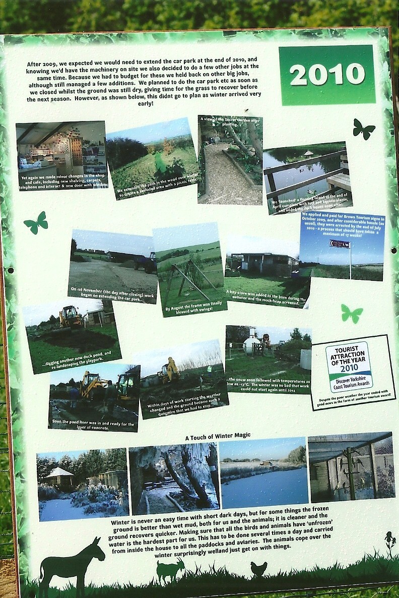 Filey Bird Garden and Animal Park, new "Story so Far" signage