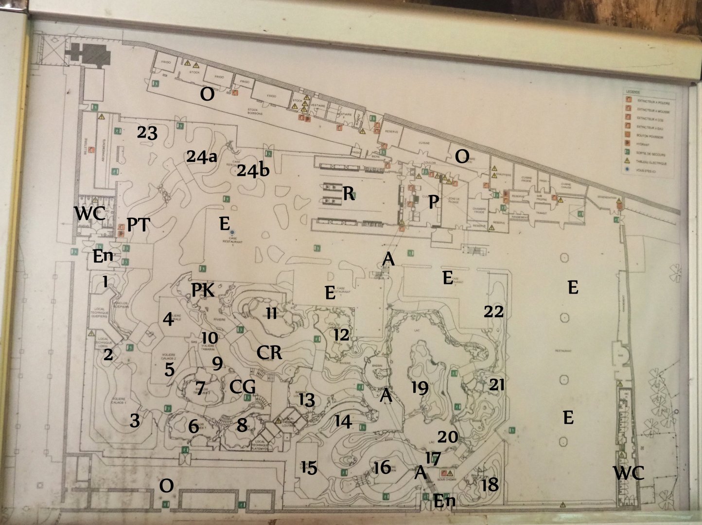 Fire escape map of the Oasis with exhibit and visitor area locations - List in comment - State as of September 1st, 2025