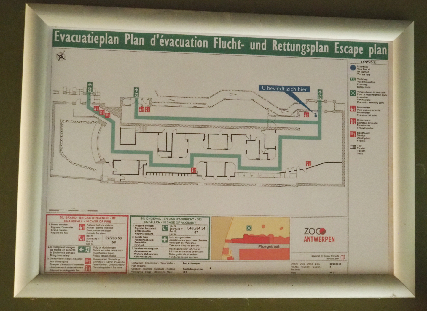 Fire escape map of the Reptile house, 2022-03-16