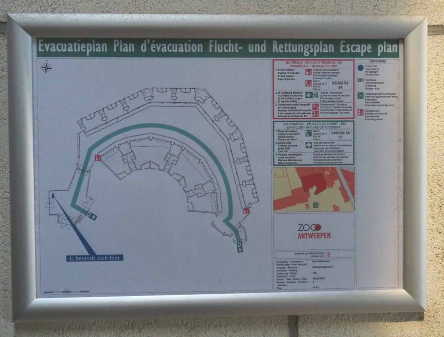 Fire escape map of the Small monkey house, 2021-06-12