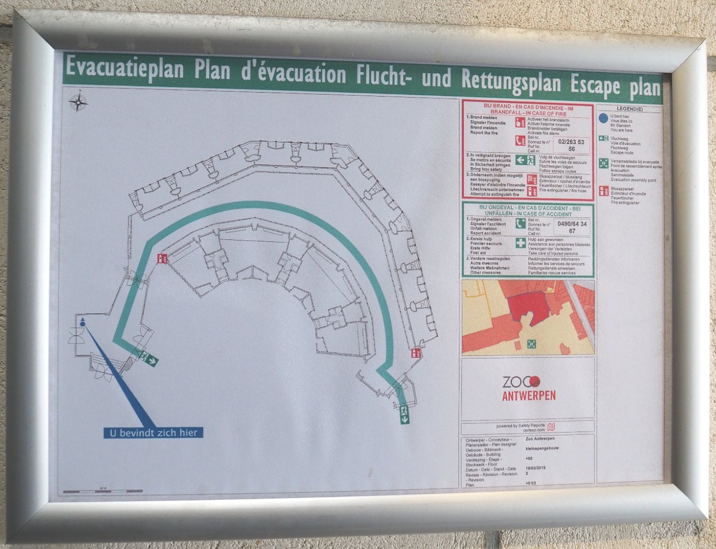 Fire escape map of the Small Monkey House, 2022-03-16