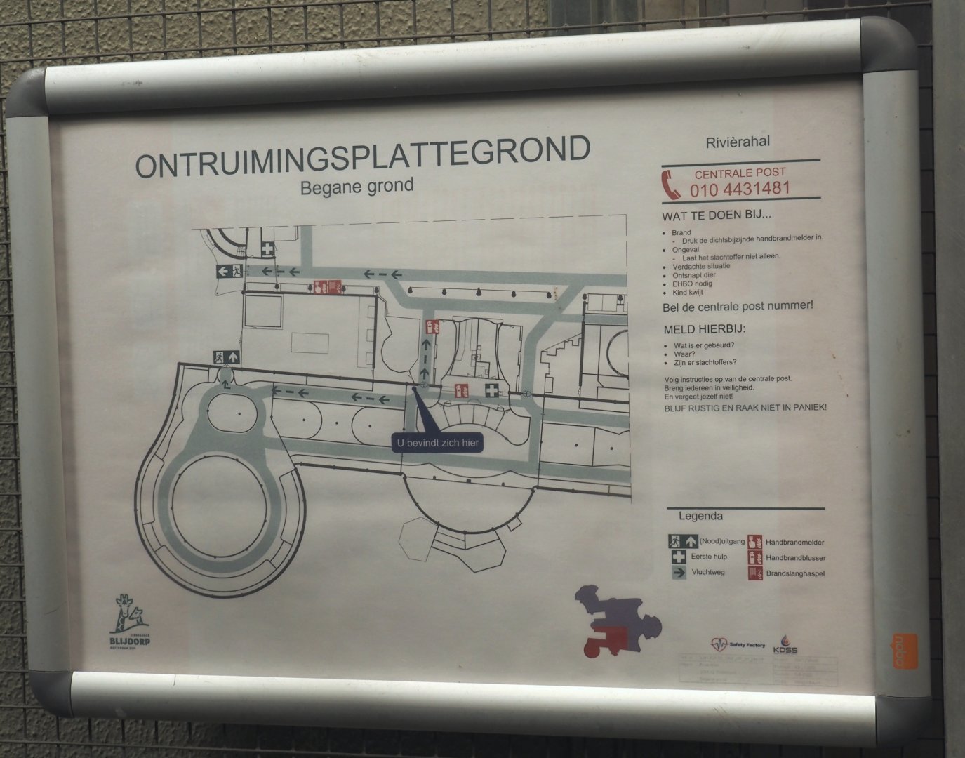 Fire escape map of the Victoria greenhouse section of the Riviera Hall, 2024-06-30