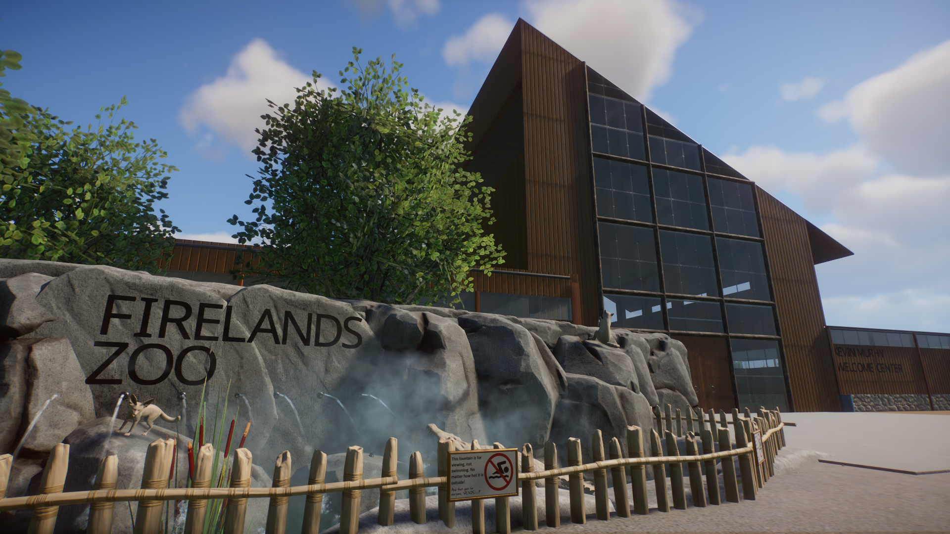 Firelands Zoo - Welcome Center and Fountain