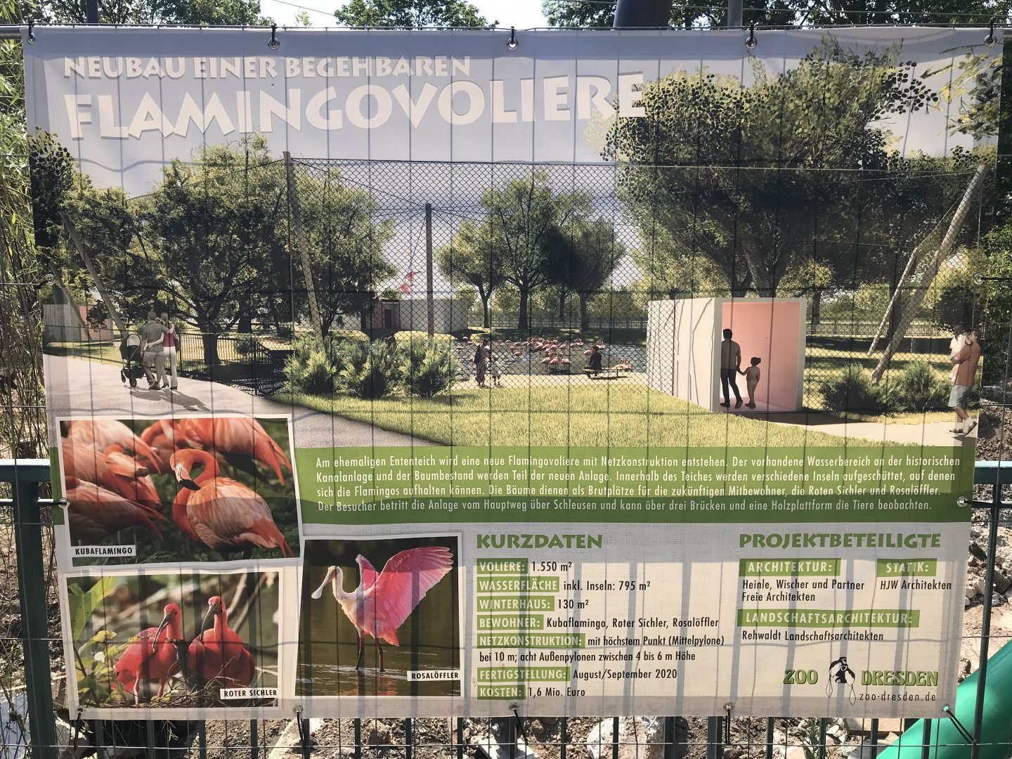 Flamingo aviary building site