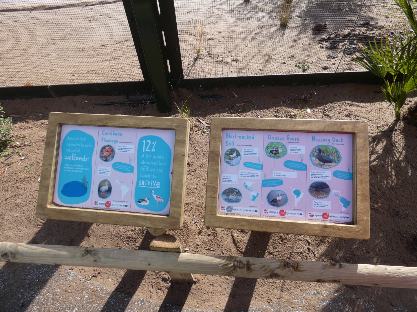 Flamingo aviary sigange