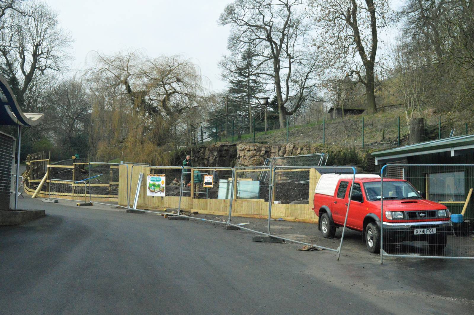 Flamingo enclosure undergoing a revamp.