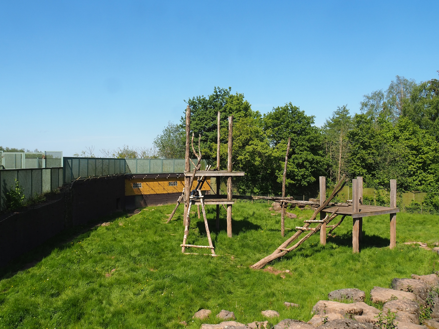 Former Asiatic black bear exhibit, now part of Brown bear exhibit, 2023-05-19