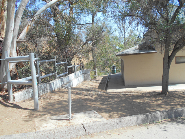 Former elephant barn and yard