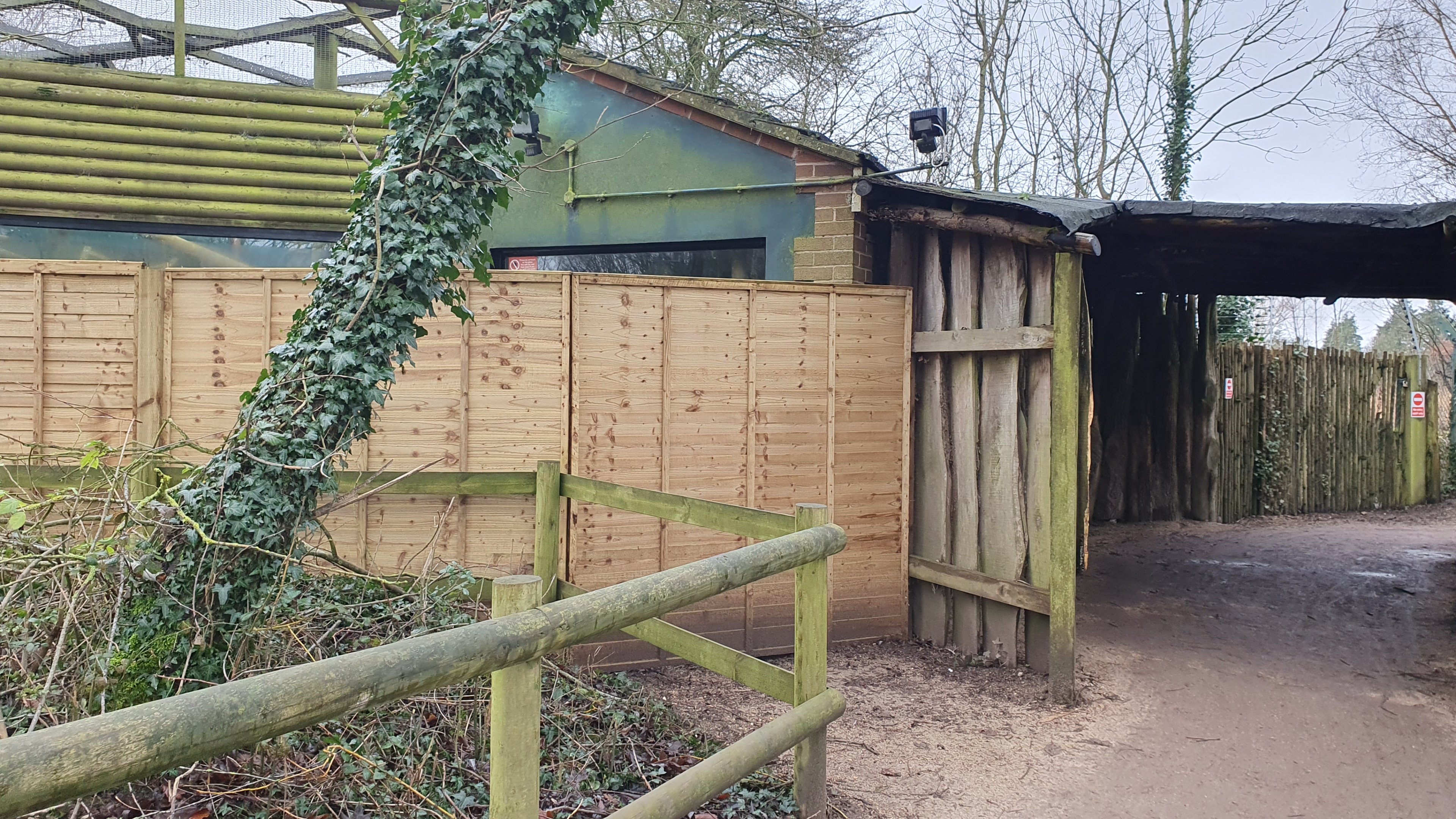 Former Monkey Exhibit at Twycross Zoo, 11th February 2024